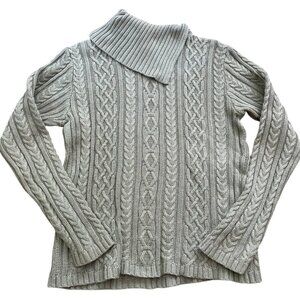 Vintage 100% Cotton Cableknit Turkeneck with asymmetrical neck